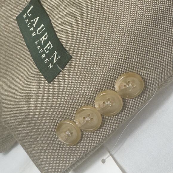 Lauren Ralph Lauren Men’s Blazer 44R Gold Tan Textured Weave Paisley Lined NEW - Picture 4 of 10